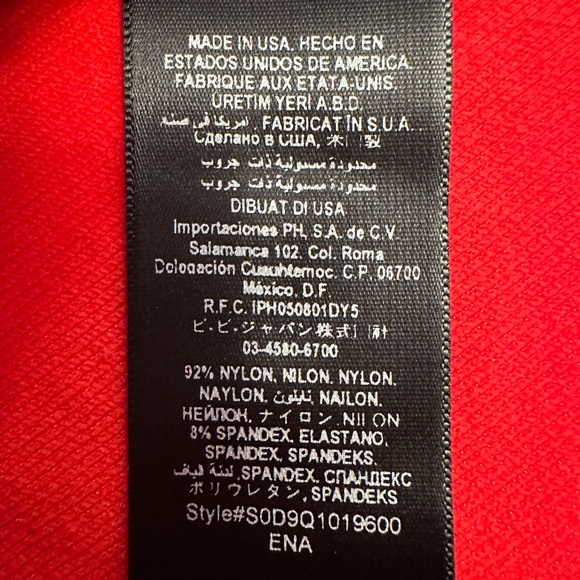 NWT BEBE Dress Bodycon One Shoulder Red Black Mesh Sheer Size Small Petite - Picture 6 of 10